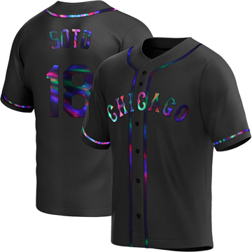 Geovany Soto Men's Replica Chicago White Sox Black Holographic Alternate Jersey