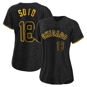 Geovany Soto Women's Authentic Chicago White Sox Black Snake Skin City Jersey