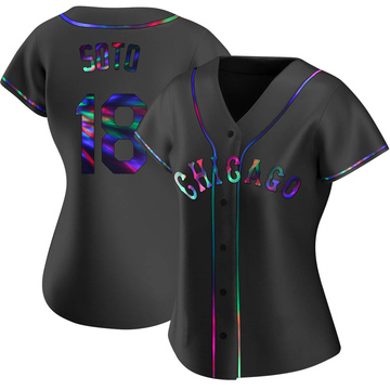 Geovany Soto Women's Replica Chicago White Sox Black Holographic Alternate Jersey