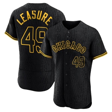 Jordan Leasure Men's Authentic Chicago White Sox Black Snake Skin City Jersey