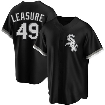 Jordan Leasure Men's Replica Chicago White Sox Black Alternate Jersey