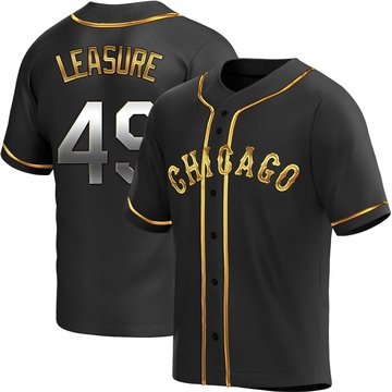 Jordan Leasure Men's Replica Chicago White Sox Black Golden Alternate Jersey