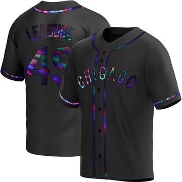 Jordan Leasure Men's Replica Chicago White Sox Black Holographic Alternate Jersey