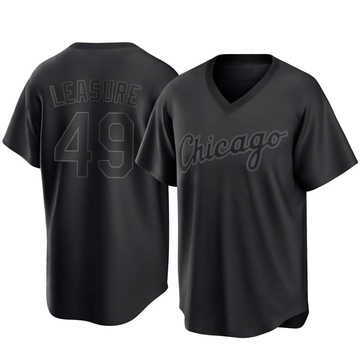 Jordan Leasure Men's Replica Chicago White Sox Black Pitch Fashion Jersey