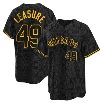 Jordan Leasure Men's Replica Chicago White Sox Black Snake Skin City Jersey