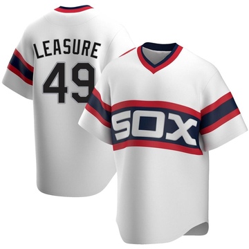 Jordan Leasure Men's Replica Chicago White Sox White Cooperstown Collection Jersey