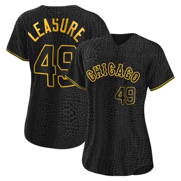 Jordan Leasure Women's Authentic Chicago White Sox Black Snake Skin City Jersey