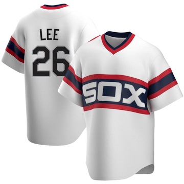 Korey Lee Men's Replica Chicago White Sox White Cooperstown Collection Jersey